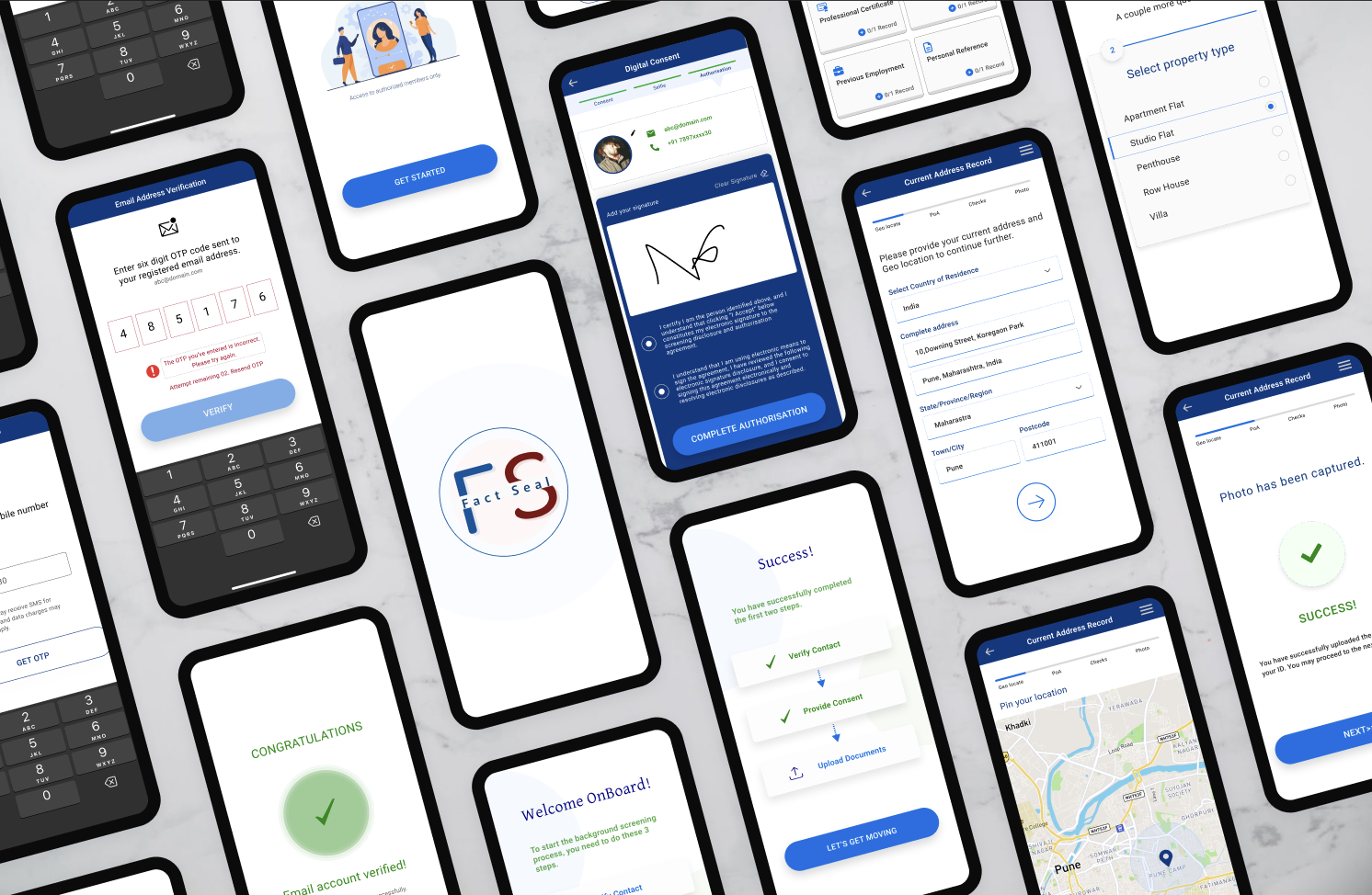 FactSeal redesigned product screens